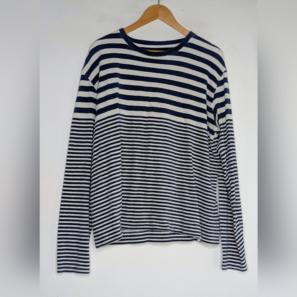 Norse Projects • Halfdan Towling Men's Stripe Long Sleeve Terry Shirt Size XXL